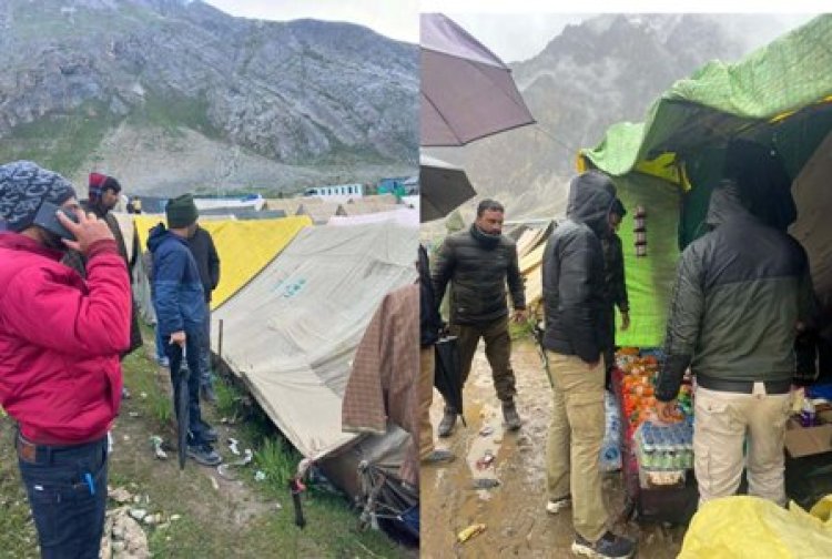 बारिश के कारण बालटाल के पंचतरणी में फंसे 8000 अमरनाथ यात्री, यात्रा स्थगित