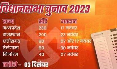 5 राज्यों में विधानसभा चुनाव का ऐलान, परिणाम 3 दिसंबर को, जानिए कब कहां होगा मतदान