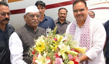 राजस्थान के मनोनीत राज्यपाल का मरूधरा की धरती पर मुख्यमंत्री भजनलाल शर्मा ने किया स्वागत