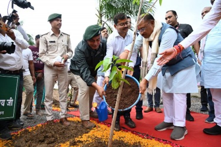 मुख्यमंत्री ने आम का पौधा रोपकर बस्तर ज़िले में की एक पेड़ माँ के नाम महावृक्षारोपण अभियान की शुरुआत
