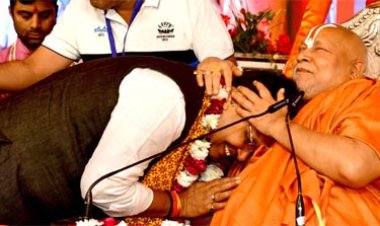 जगद्गुरु रामभद्राचार्य के श्रीमुख से मुख्यमंत्री भजनलाल शर्मा ने किया राम कथा का श्रवण