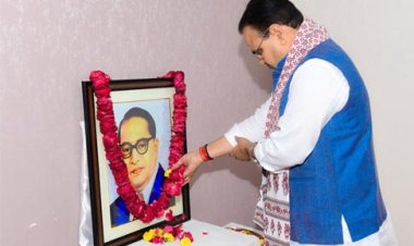 मुख्यमंत्री ने संविधान निर्माता डॉ. भीमराव अम्बेडकर के चित्र पर अर्पित किये श्रद्धासुमन