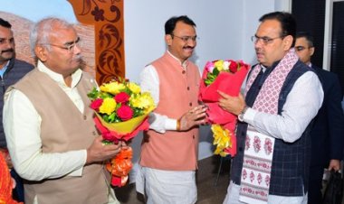 CM भजनलाल के जोधपुर पहुंचने पर एयरपोर्ट पर स्वागत 