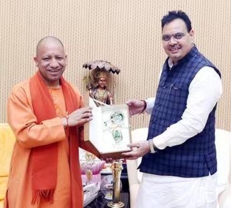 मुख्यमंत्री भजनलाल शर्मा ने यूपी सीएम से महाकुंभ में राजस्थान पैवेलियन के लिए भूखंड आवंटन का किया अनुरोध