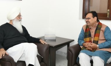 मुख्यमंत्री भजनलाल शर्मा ने डेरा प्रमुख बाबा गुरिंदर सिंह से की मुलाकात
