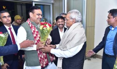 मुख्यमंत्री भजनलाल शर्मा ने किया राजस्थान मण्डप का अवलोकन