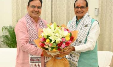 CM भजनलाल से केन्द्रीय कृषि मंत्री एवं उत्तराखण्ड, मध्यप्रदेश और छत्तीसगढ़ के मुख्यमंत्रियों की शिष्टाचार भेंट