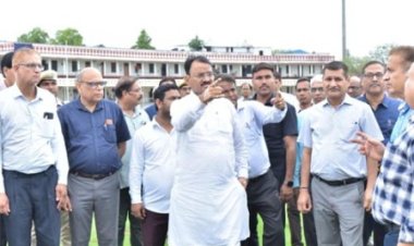 अंतर्राष्ट्रीय योग दिवस:  उपमुख्यमंत्री ने एसएमएस स्टेडियम में लिया राज्य स्तरीय कार्यक्रम की तैयारियों का जायजा