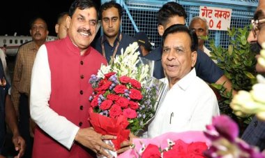 मुख्यमंत्री डॉ.यादव का स्टेट हैंगर भोपाल पर भव्य स्वागत