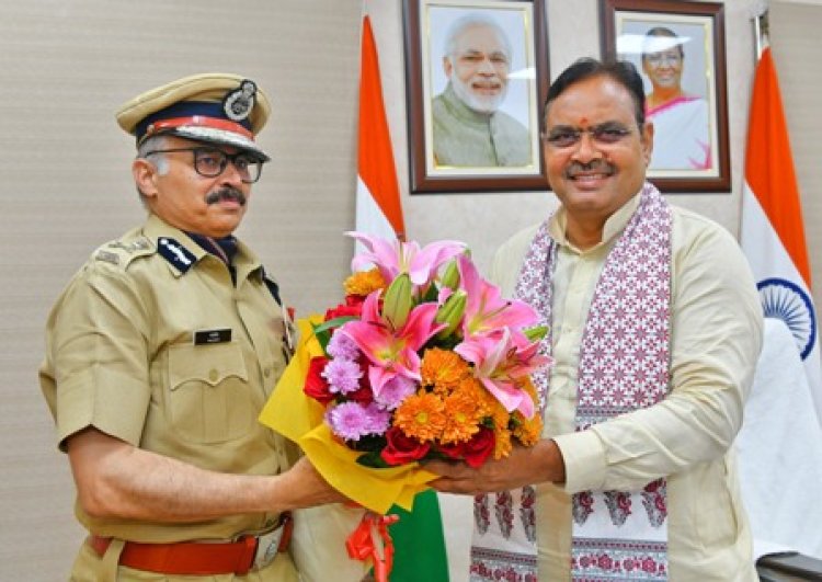 मुख्यमंत्री भजनलाल शर्मा से नव नियुक्त पुलिस महानिदेशक ने की शिष्टाचार भेंट