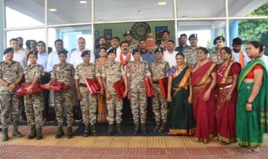 उप मुख्यमंत्री और वन मंत्री को ‘दंतेश्वरी फाइटर्स’ आत्मसमर्पित माओवादी बहनों ने बांधा रक्षा सूत्र