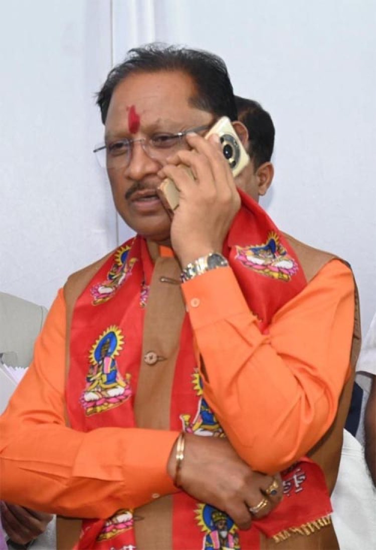 मुख्यमंत्री विष्णु देव साय दिव्य शिव महापुराण कथा के समापन समारोह में वर्चुअली हुए शामिल