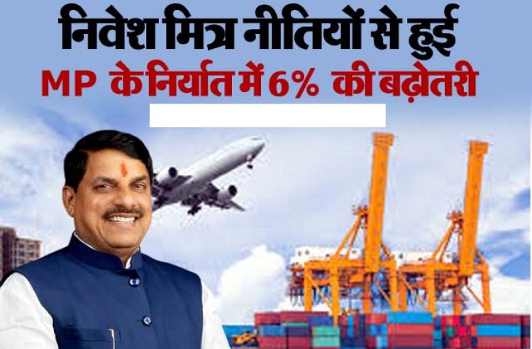 निवेश मित्र नीतियों से हुई मप्र के निर्यात में 6% की बढ़ोतरी