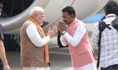 प्रधानमंत्री मोदी का इंदौर आगमन पर हुआ आत्मीय स्वागत