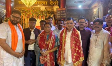 उद्योग मंत्री लखन लाल देवांगन ने सर्वमंगला मंदिर में की पूजा अर्चना, जिले और प्रदेशवासियों के खुशहाली और समृद्धि की कामना की