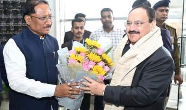 मुख्यमंत्री विष्णुदेव साय ने केंद्रीय स्वास्थ्य एवं परिवार कल्याण मंत्री जे पी नड्डा का किया आत्मीय स्वागत