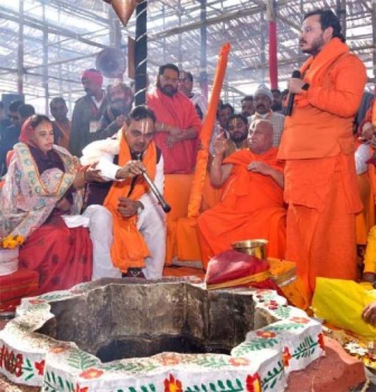 CM भजनलाल 1008 कुण्डीय हनुमान महायज्ञ और श्रीराम कथा में हुए शामिल