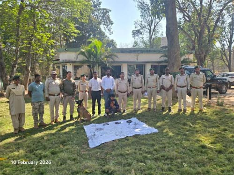 कटघोरा वनमंडल की सतर्कता से तेंदुए का सफल रेस्क्यू और शिकारी गिरफ्तार