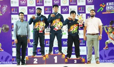 खेलो इंडिया ट्राइबल गेम्स-2026 : वेटलिफ्टिंग में 71 किग्रा वर्ग में सिल्वन बेह्रोथाटलो का स्वर्णिम प्रदर्शन