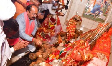 उप मुख्यमंत्री अरुण साव ने तेलीन सत्ती माता मंदिर में की पूजा-अर्चना