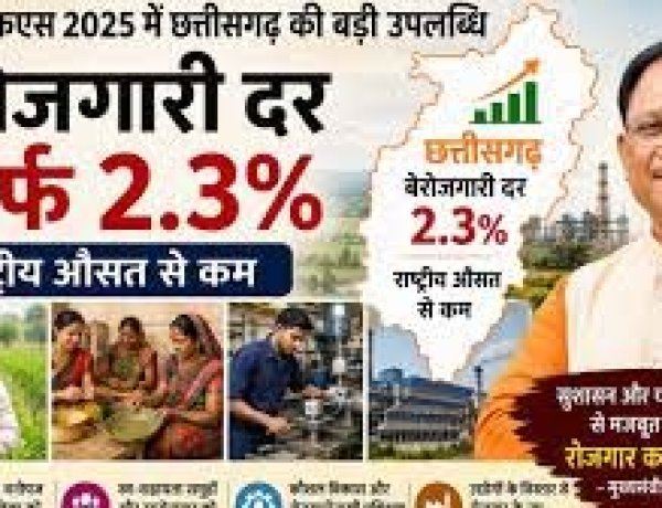 पीएलएफएस 2025 के आंकड़ों में दिखा सुशासन का असर: छत्तीसगढ़ में बेरोजगारी दर राष्ट्रीय औसत से कम