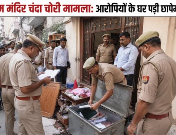 राम मंदिर चंदा चोरी मामला: 8 आरोपियों के घर एसआईटी का छापा, अहम दस्तावेज और डायरी बरामद