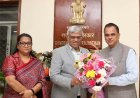 मुख्य सचिव वी. श्रीनिवास से आठवें केंद्रीय वेतन आयोग के सदस्य सचिव ने की भेंट