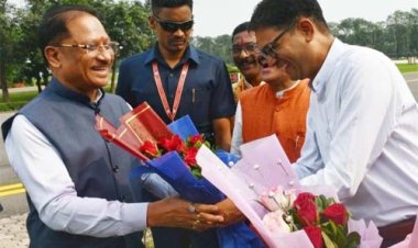 रायगढ़ पहुंचने पर मुख्यमंत्री विष्णुदेव साय का हुआ भव्य स्वागत