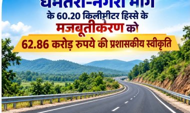 विशेष लेख : धमतरी-नगरी मार्ग के 60.20 किलोमीटर हिस्से के मजबूतीकरण को 62.86 करोड़ रुपये की प्रशासकीय स्वीकृति