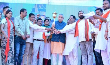 जीपीएम में विकसित भारत के संकल्प के साथ निकली सेवा ज्योति यात्रा