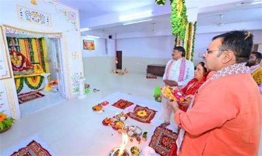 मुख्यमंत्री भजनलाल शर्मा ने शारदीय नवरात्र स्थापना पर की पूजा-अर्चना, प्रदेशवासियों को दी शुभकामनाएं,