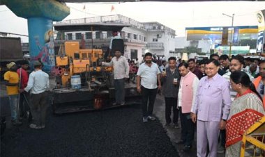 कोरबा की प्रमुख सड़कों के डामरीकरण कार्य का शुभारंभ, उद्योग मंत्री लखन लाल देवांगन ने किया निरीक्षण