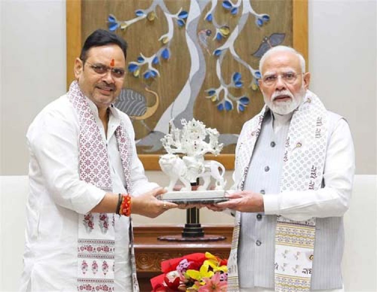 प्रधानमंत्री नरेन्द्र मोदी से CM भजनलाल ने की भेंट, जनसेवा के 25 वर्ष पूरे होने पर दी शुभकामनाएं